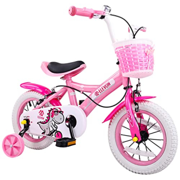 BalanceFrom Dinos Kids Bike with Training Wheels & Basket