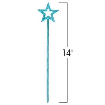 ArtCreativity Metallic Star Princess Magic Wand for Kids - Pack of 12 - Fairy Wand in 3 Vibrant Colors, Princess Party Birthday Favors, Costume Accessories for Boys and Girls, 14 Inch