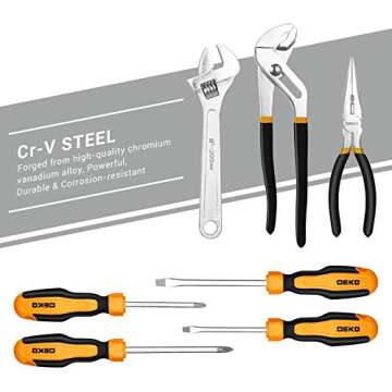 DEKOPRO 192 Piece Mechanics Tool Set Socket Wrench Set, Plastic Storage Case with Auto Repair Hand T...