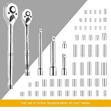 DEKOPRO 192 Piece Mechanics Tool Set Socket Wrench Set, Plastic Storage Case with Auto Repair Hand Tool Kit Wrench Tool Box Set