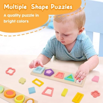 Montessori 10 Piece Shape Puzzle for Toddlers 1to3