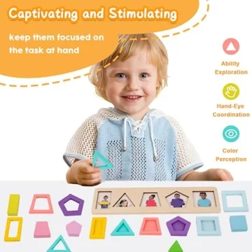 Montessori 10 Piece Shape Puzzle for Toddlers 1to3