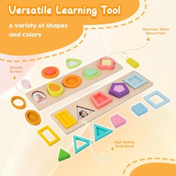 Montessori 10 Piece Shape Puzzle for Toddlers 1to3