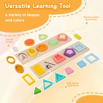 Montessori 10 Piece Shape Puzzle for Toddlers 1to3