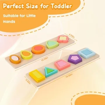 Montessori 10 Piece Shape Puzzle for Toddlers 1to3