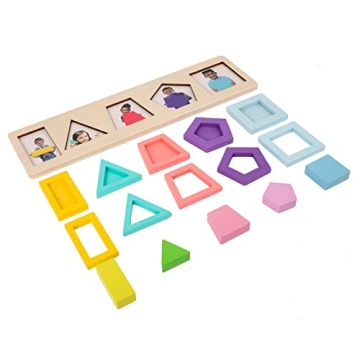 Montessori 10 Piece Shape Puzzle for Toddlers 1to3