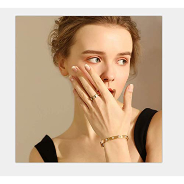 Aojun 18K Gold Plated Titanium Steel Stacking Ring