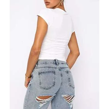 Stylish LEEDYA Women Crewneck Basic Crop Top for All Occasions