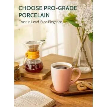 Sweese Porcelain Coffee Mugs - 16 Ounce (Top to the Rim) for Coffee, Latte, Tea, Cocoa, Set of 4, Pink