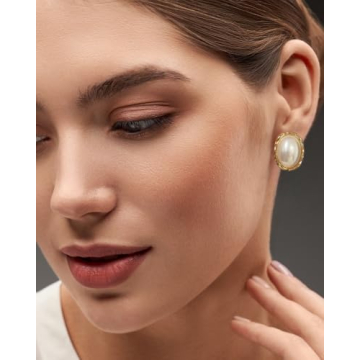 Elegant Vintage Classic Big Pearl Earrings for Women