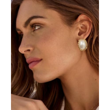 Elegant Vintage Classic Big Pearl Earrings for Women