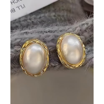Elegant Vintage Classic Big Pearl Earrings for Women