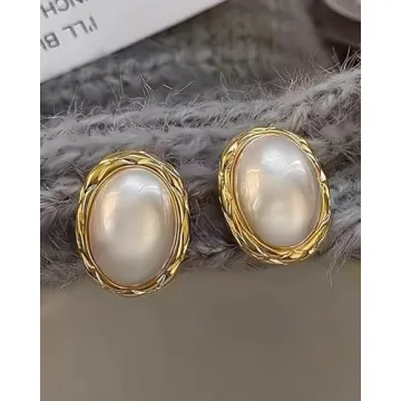 Elegant Vintage Classic Big Pearl Earrings for Women