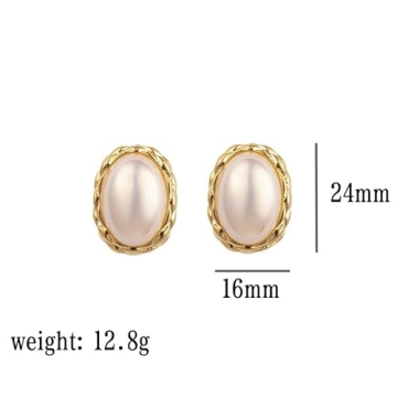 Elegant Vintage Classic Big Pearl Earrings for Women
