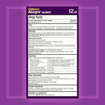 Allegra Children's 12HR Orange Cream Tablets, 24 Count, Non-Drowsy Antihistamine for Kids