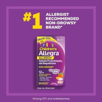 Allegra Children's 12HR Orange Cream Tablets, 24 Count, Non-Drowsy Antihistamine for Kids