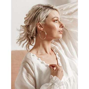 SWEETV Large Hoop Earrings for Women - 60MM Hypoallergenic 925 Sterling Silver Hoops