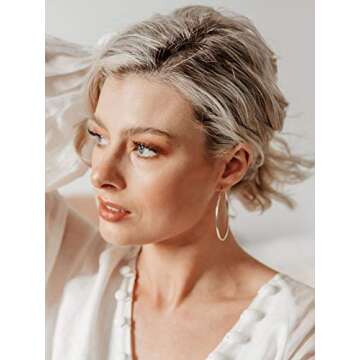 SWEETV Hypoallergenic 60MM Sterling Silver Large Hoops