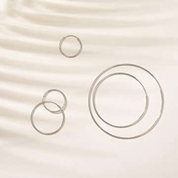 SWEETV Hypoallergenic 60MM Sterling Silver Large Hoops