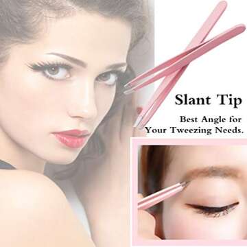 4" Eyebrow Grooming Kit with Curved Scissors and Tweezers