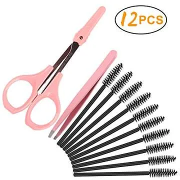 4" Eyebrow Grooming Kit with Curved Scissors and Tweezers