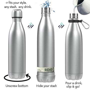 TRAVAH Travel Insulated Bottle with Secret Storage