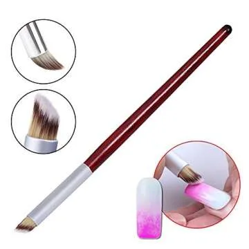 WOKOTO 4 Pcs Ombre Nail Brush Ombre Brush For Gel Nails Gradient Nail Sponges For Ombre Brushes For Acrylic Nails Set Nail Art Brushes For Acrylic Application Nail Art Tools For Nail Art