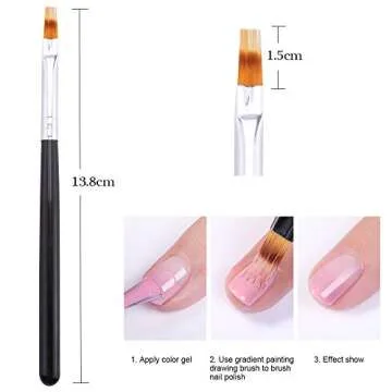 WOKOTO 4 Pcs Ombre Nail Brush Ombre Brush For Gel Nails Gradient Nail Sponges For Ombre Brushes For Acrylic Nails Set Nail Art Brushes For Acrylic Application Nail Art Tools For Nail Art