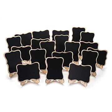 Mini Chalkboard Signs 20 Pack for Table Displays and Labels