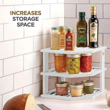 Bamboo Corner Shelf - Stylish Kitchen & Bathroom Organizer