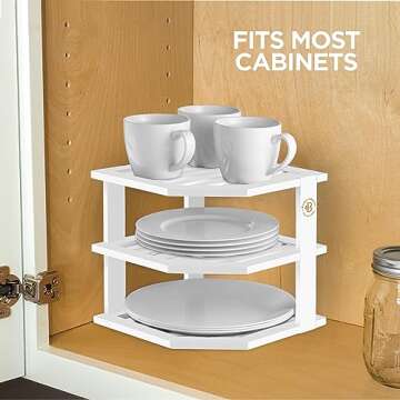 Bamboo Corner Shelf - Stylish Kitchen & Bathroom Organizer