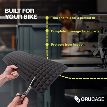 ORUCASE Bike Frame Protection Kit - 7-Piece, Padded, Universal Bike Travel Case - Bicycle Frame Protection and Chainstay Protector - Road, Gravel and MTB/Mountain Bike Armor Set for Plane, Car, Train