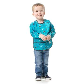 Bumkins Sleeved Bib for Girl or Boy, Baby and Toddler for 6-24 Mos, Essential Must Have for Eating, ...