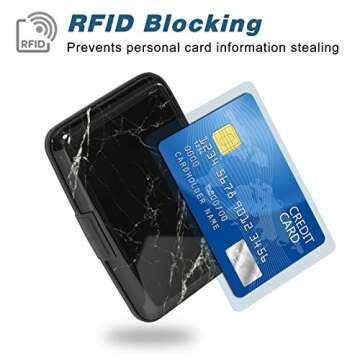 Atufsuat Credit Card Holder, Mini Aluminum Card Wallet RFID Blocking Slim Metal Hard Card Case for W...