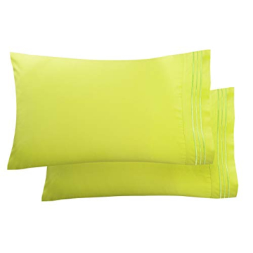 Elegant Comfort Luxury Ultra-Soft 2-Piece Pillowcase Set in Lime