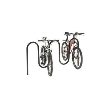 Global Industrial Wave Bike Rack, Black, Below Grade Mount, 7-Bike Capacity