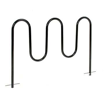 Global Industrial Wave Bike Rack, Black, Below Grade Mount, 7-Bike Capacity