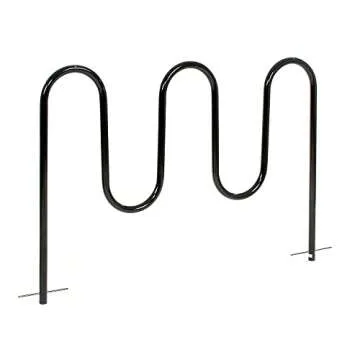 Global Industrial Wave Bike Rack, Black, Below Grade Mount, 7-Bike Capacity