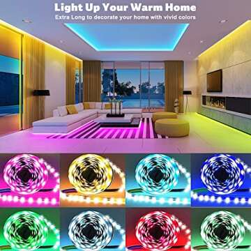 ZOZOO RGB Led Strip Lights 130ft (2 Rolls of 65ft), Led Lights for Bedroom Music Sync with Color Changing by IR Remote & APP Control for Home Party Festival Decoration