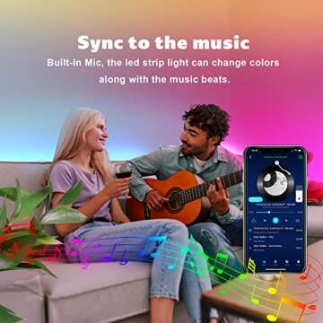 ZOZOO RGB Led Strip Lights 130ft (2 Rolls of 65ft), Led Lights for Bedroom Music Sync with Color Changing by IR Remote & APP Control for Home Party Festival Decoration