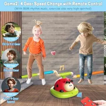 Engfa 3 In 1 Musical Jump, Toss Ring Game Toys, Stomping Launch Rocket Launcher for Kids Toys for Girls Boys 3-5, Sports & Outdoors Toys for Ages 5-7 with Remote Control Outside Toys for Kids Ages 4-8