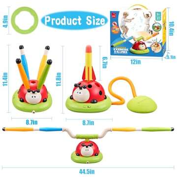 Engfa 3 In 1 Musical Jump, Toss Ring Game Toys, Stomping Launch Rocket Launcher for Kids Toys for Girls Boys 3-5, Sports & Outdoors Toys for Ages 5-7 with Remote Control Outside Toys for Kids Ages 4-8