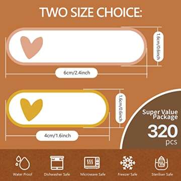 320 Pcs Baby Bottle Labels for Daycare, Waterproof Name Labels for Daycare, Self Laminating, School ...