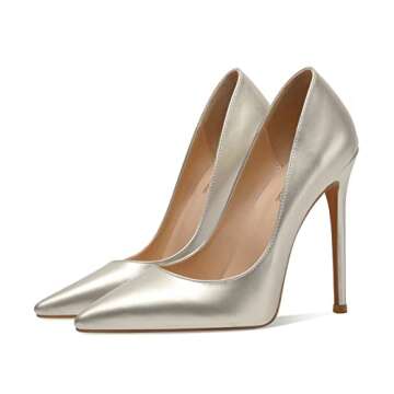 Leona - Women's Classic & Sexy Pointed Toe Slip on Pumps with 5" Stiletto High Heels. Handmade to Pe...