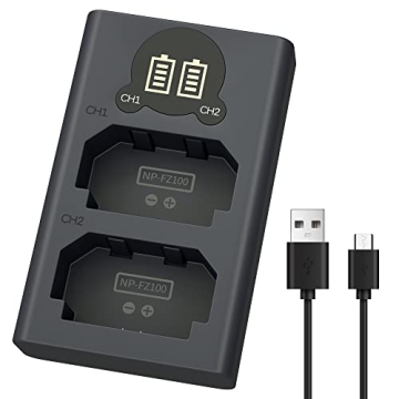 LP NP-FZ100 Camera Battery Charger - Dual USB with LCD Display, Compatible with Sony Series