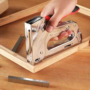 Arrow T55BL Staple Gun Kit, Heavy Duty Manual Stapler with 3750 Pieces T50 1/4", 3/8", 1/2" Staples,...