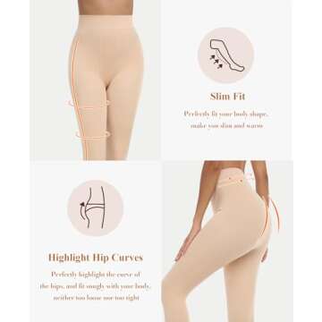 RISSCAN Fleece Lined Tights for Women Opaque Warm Control Top Pantyhose Thermal leggings Stirrup Foo...