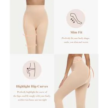 RISSCAN Fleece Lined Tights for Women Opaque Warm Control Top Pantyhose Thermal leggings Stirrup Foo...