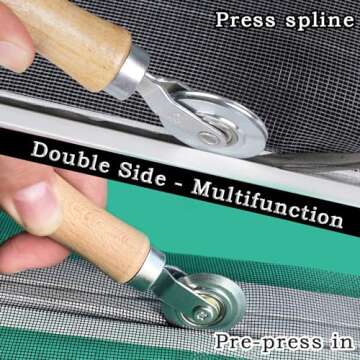 Screen Roller Tool, King&Charles Roller with Bearing - Spline Tool, Screen Repair Tool Spline Roller for Window Screen Door Repair/Install.