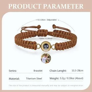 JewelOra Custom Photo Bracelets for Women and Men, Unique Memorial Gift with Picture Inside